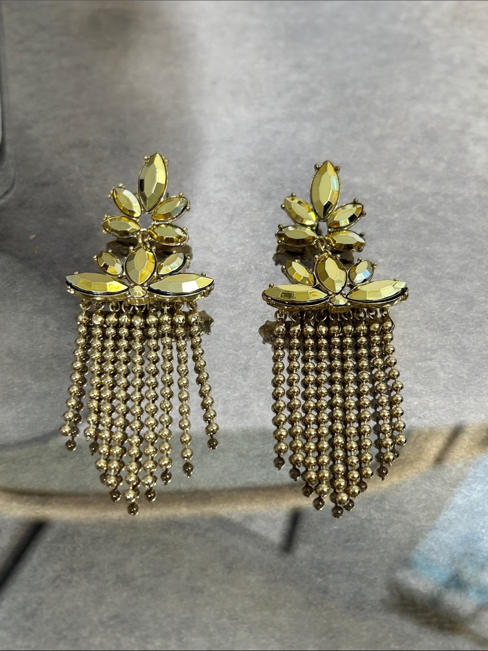 Gold Statement Fringe Drop Earrings - Women Jewelry